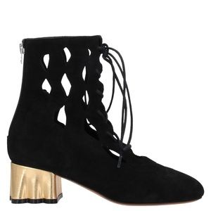 MARNI Gold Heel Chunk Ankle Boots - New 39 9